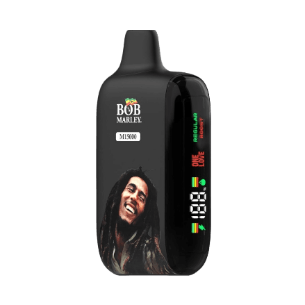 bob marley m15000 zero nicotine disposable vape in full view