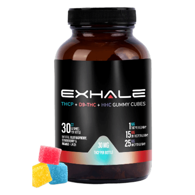 exhale wellness hhc gummy cubes in full view