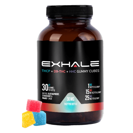 exhale wellness hhc gummy cubes in full view