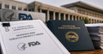 FDA regulatory documents on a desk in an official setting