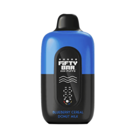 fifty bar black series disposable vape in full view