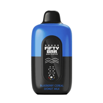 fifty bar black series disposable vape in full view