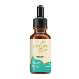 full view of keylife cbd + cbg tincture tropical 500 mg