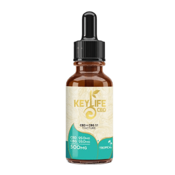 full view of keylife cbd + cbg tincture tropical 500 mg