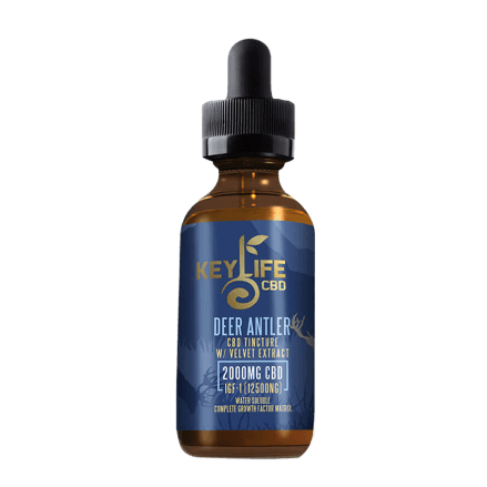 full view of keylife tinctures cbd tincture with deer antler velvet extract