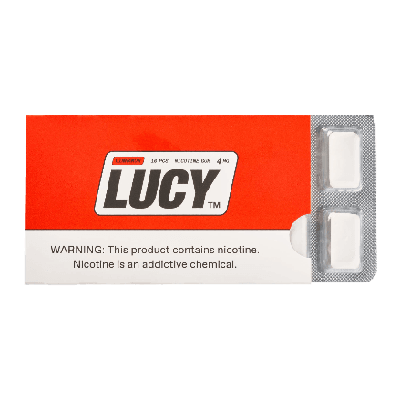 lucy nicotine gum in full view