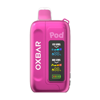 pod juice x oxbar 35k disposable vape in full view