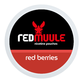 full view of red muule nicotine pouches red berries flavor