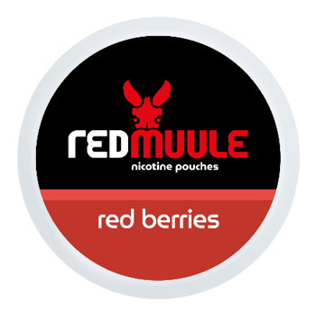 full view of red muule nicotine pouches red berries flavor