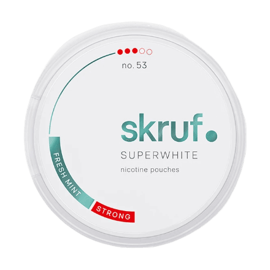 skruf super white nicotine pouches in full view