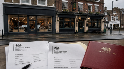 A British high street vape shop and pub behind government business-rates documents