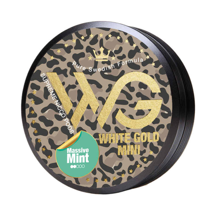 white gold nicotine pouches in full view